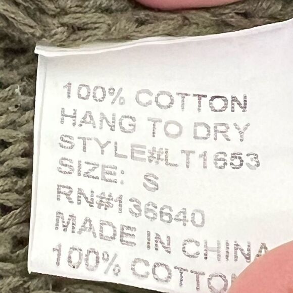 Latiste by Amy Womens Sweater Tunic Top Long Sleeve Cable Knit Army Green Small - Picture 4 of 7